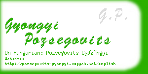 gyongyi pozsegovits business card